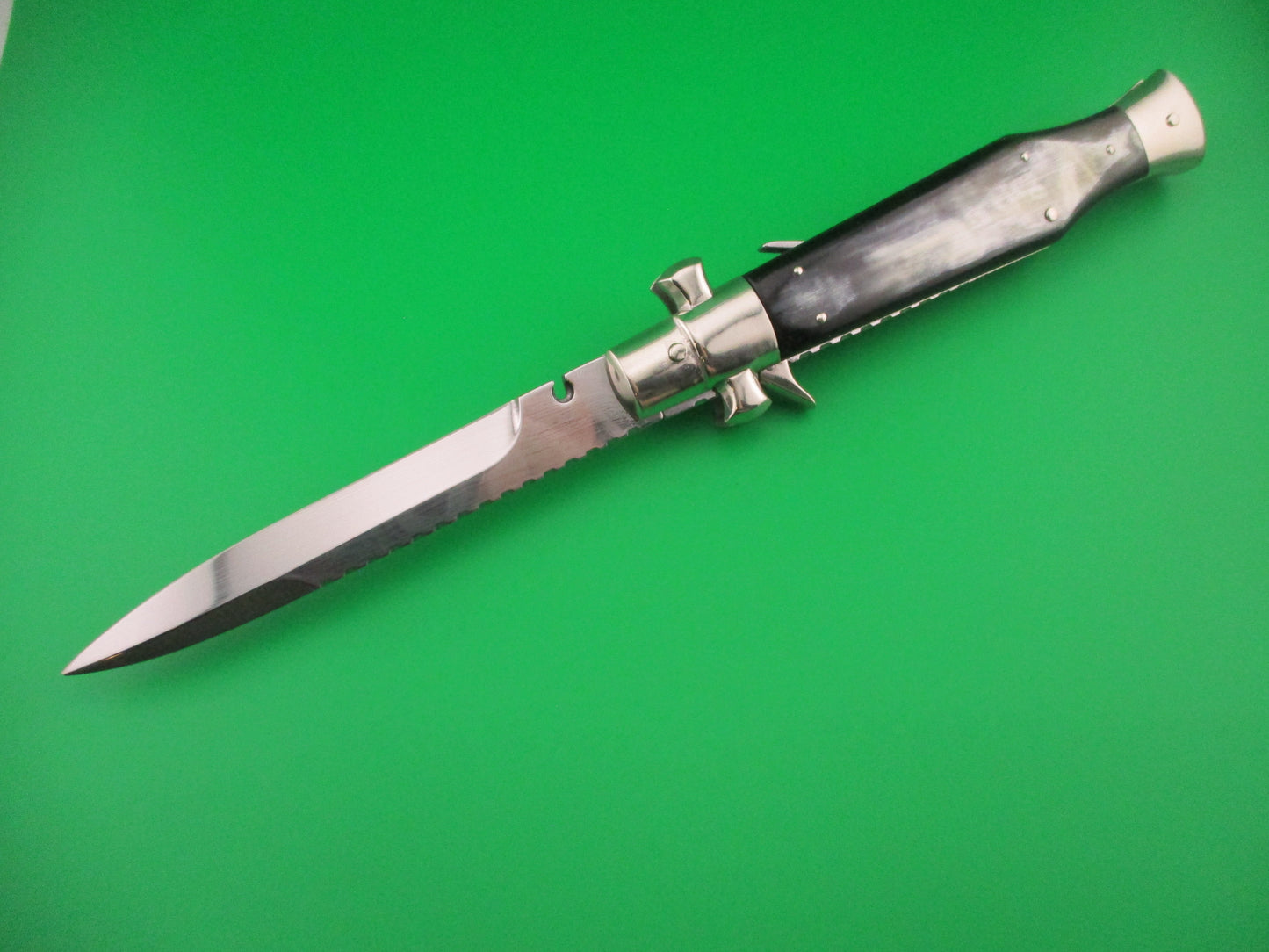 z AGA CAMPOLIN ITALY 29cm Italian BLACK WIDOW Fulcrum Wasp Square button automatic knife