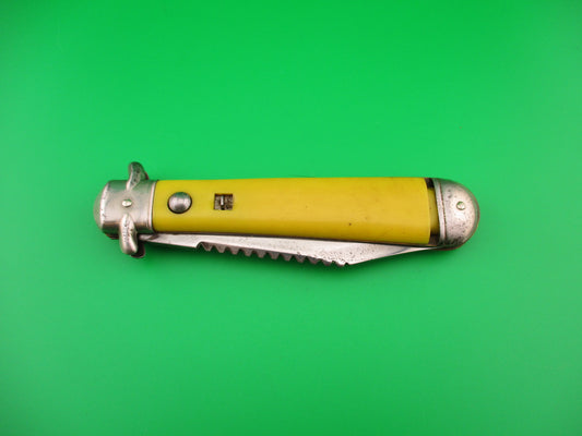 COLONIAL SHUR-SNAP Jumbo Jack #3301S Yellow vintage 1950s switchblade knife