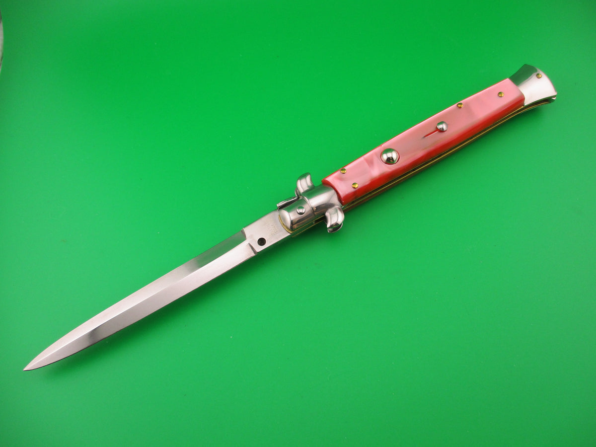 STILETTO ITALY 28cm Italian Swivel bolster Dagger Pink Acrylic automatic knife