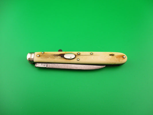 PICKSLAY'S PERUVIAN STEEL SHEFFIELD 19th Century English Oval button Automatic knife