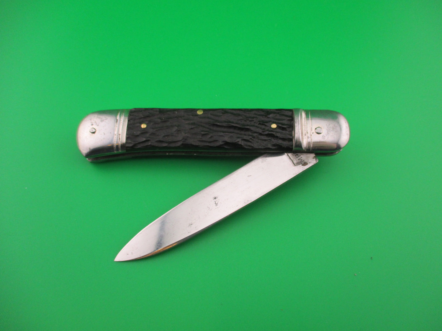 SOLINGEN Kissing Crane 11cm German Lever Dark Jigged Bone vintage automatic knife