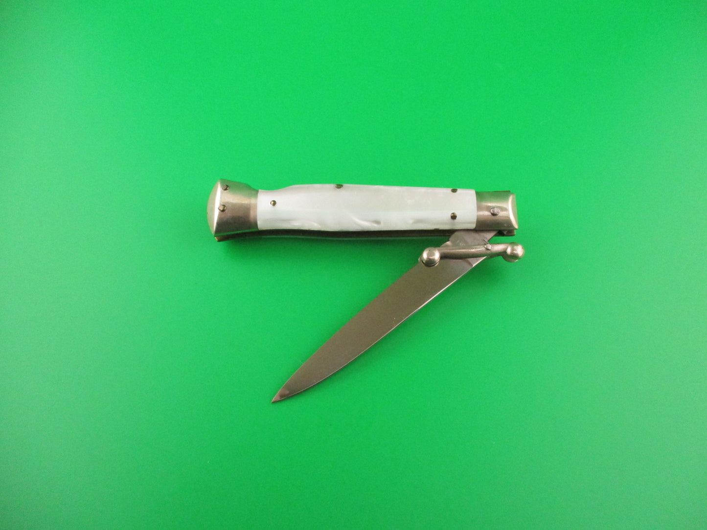 MADE IN ITALY INOX 18cm Italian Swing Guard Pearlex Red Dot vintage automatic knife
