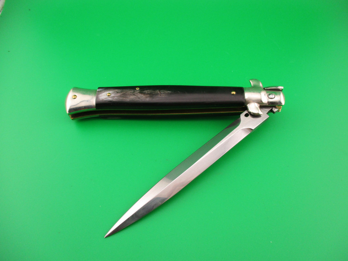 LATAMA WALT'S 28cm Classic Dark Horn Dagger Grind switchblade knife 5mm