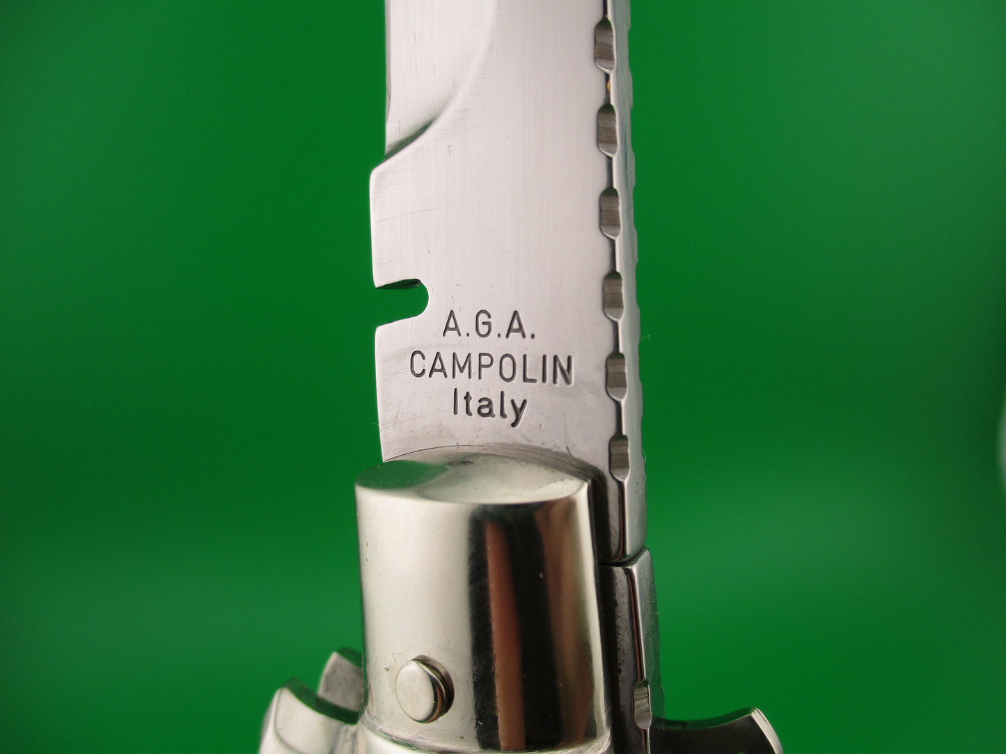 z AGA CAMPOLIN ITALY 29cm Italian BLACK WIDOW Fulcrum Wasp Square button automatic knife