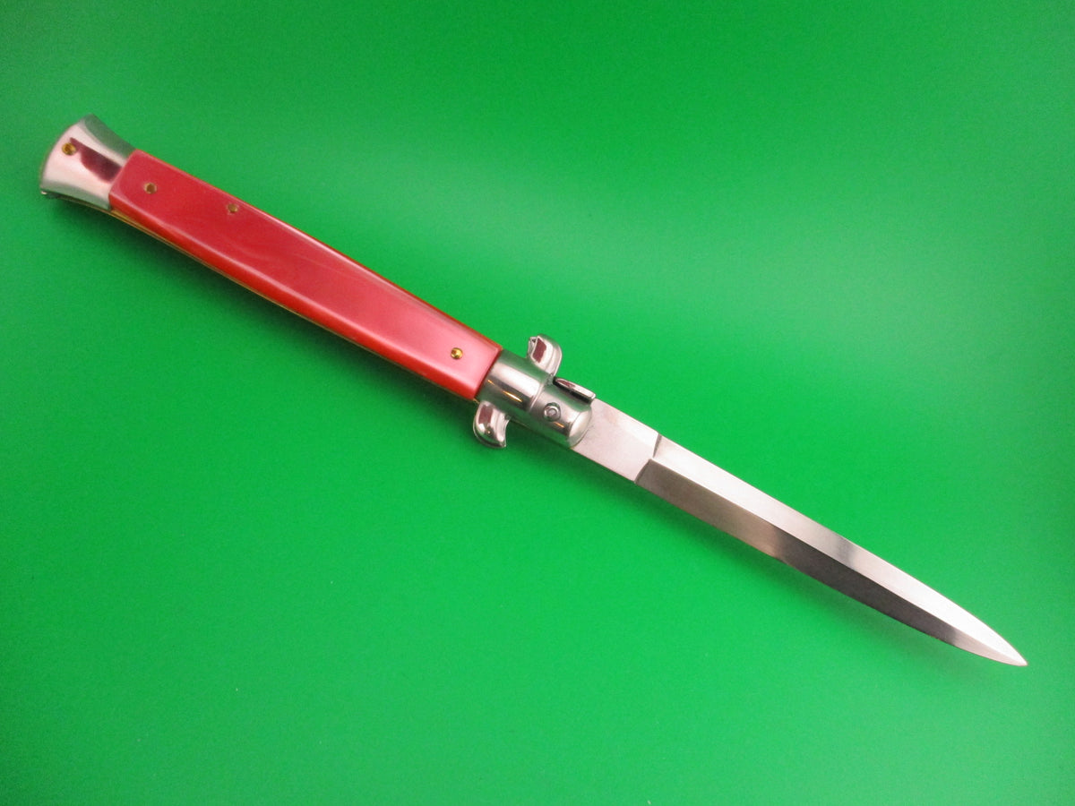STILETTO ITALY 28cm Italian Swivel bolster Dagger Pink Acrylic automatic knife