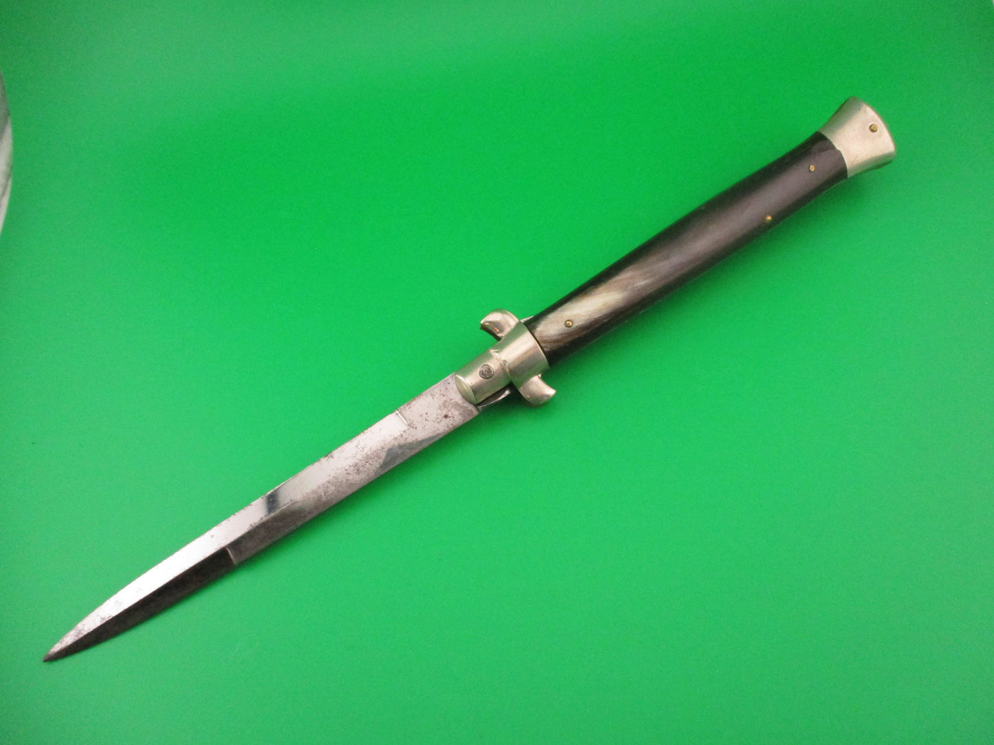 No Stamp 28cm Italian Picklock 1950s Vintage Bayonet Horn automatic knife NICE