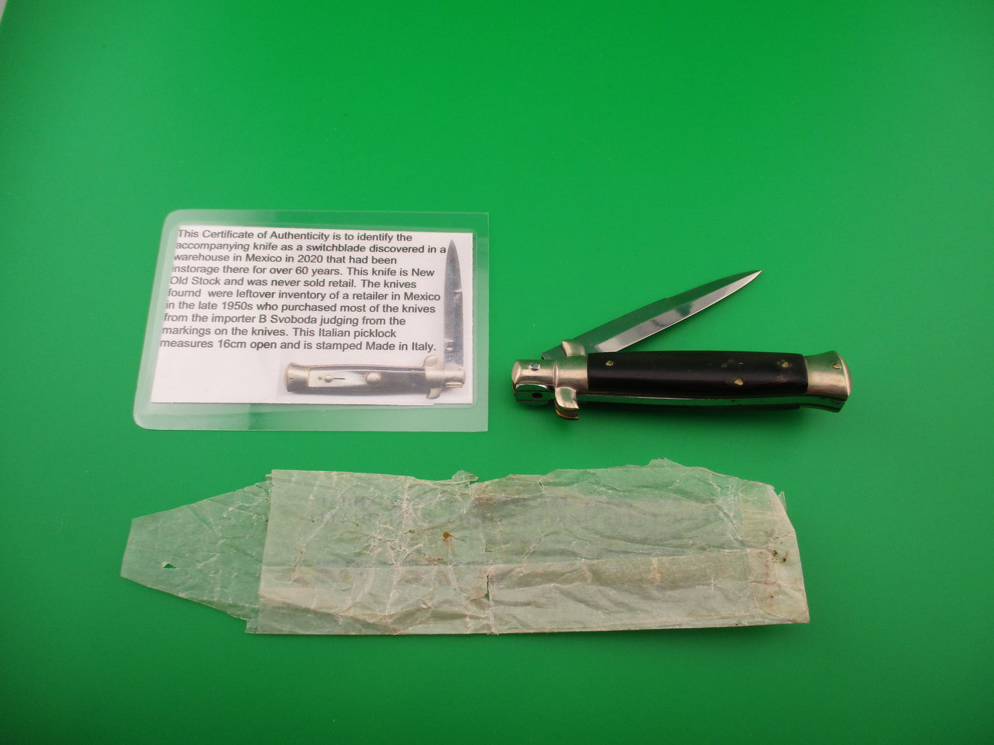 MADE IN ITALY 16cm NOS Italian Picklock 1950s vintage w original instruction wrapper book knife