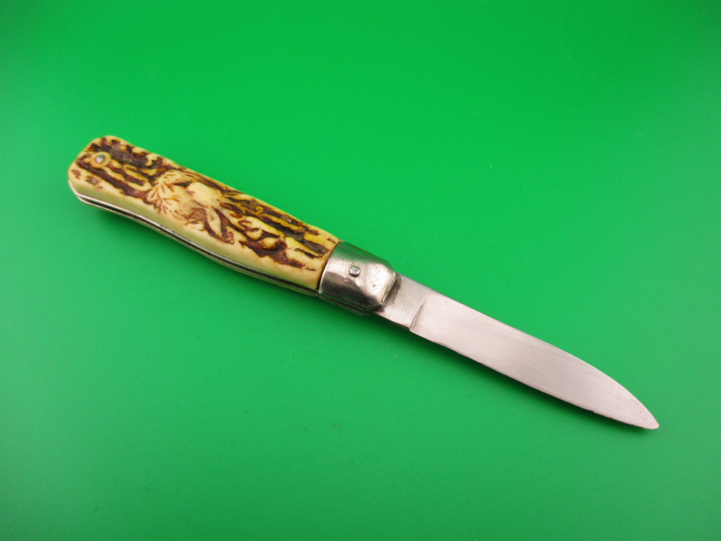 SOLINGEN GERMANY ROSTFREI 18cm German Imitation Stag automatic knife