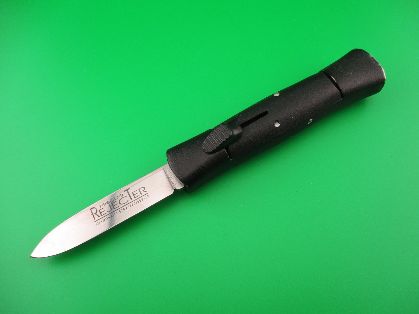 RESCUE REJECTER HOMEIJ 17cm Belgium OTF DA Vintage automatic knife