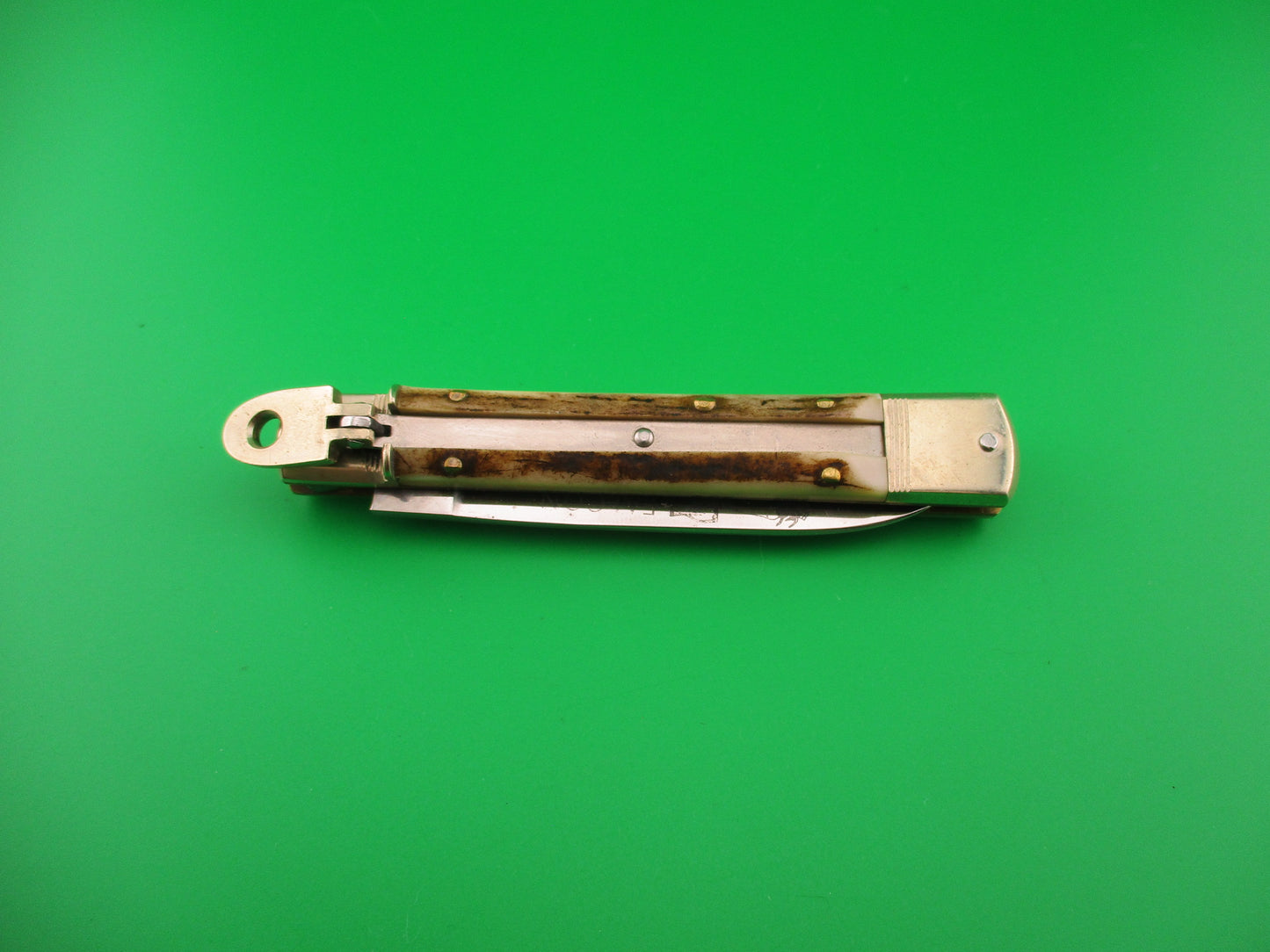 Hubertus Falcon Center 11cm German Lever Stag Falconer's automatic knife