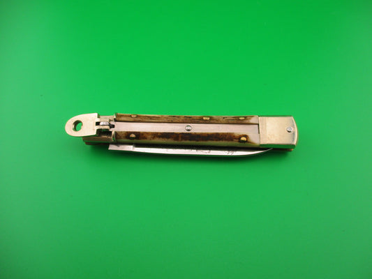 Hubertus Falcon Center 11cm German Lever Stag Falconer's automatic knife