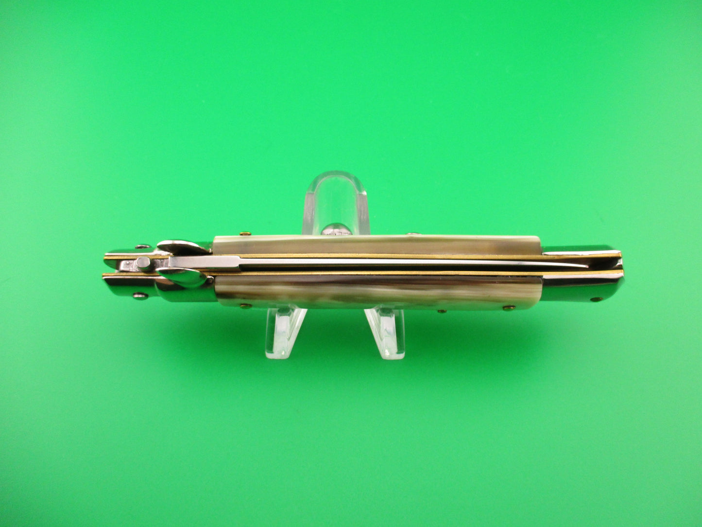 AB STILETTO ITALY 23cm Italian Dagger Blade Honey & Cream swivel bolster switchblade knife