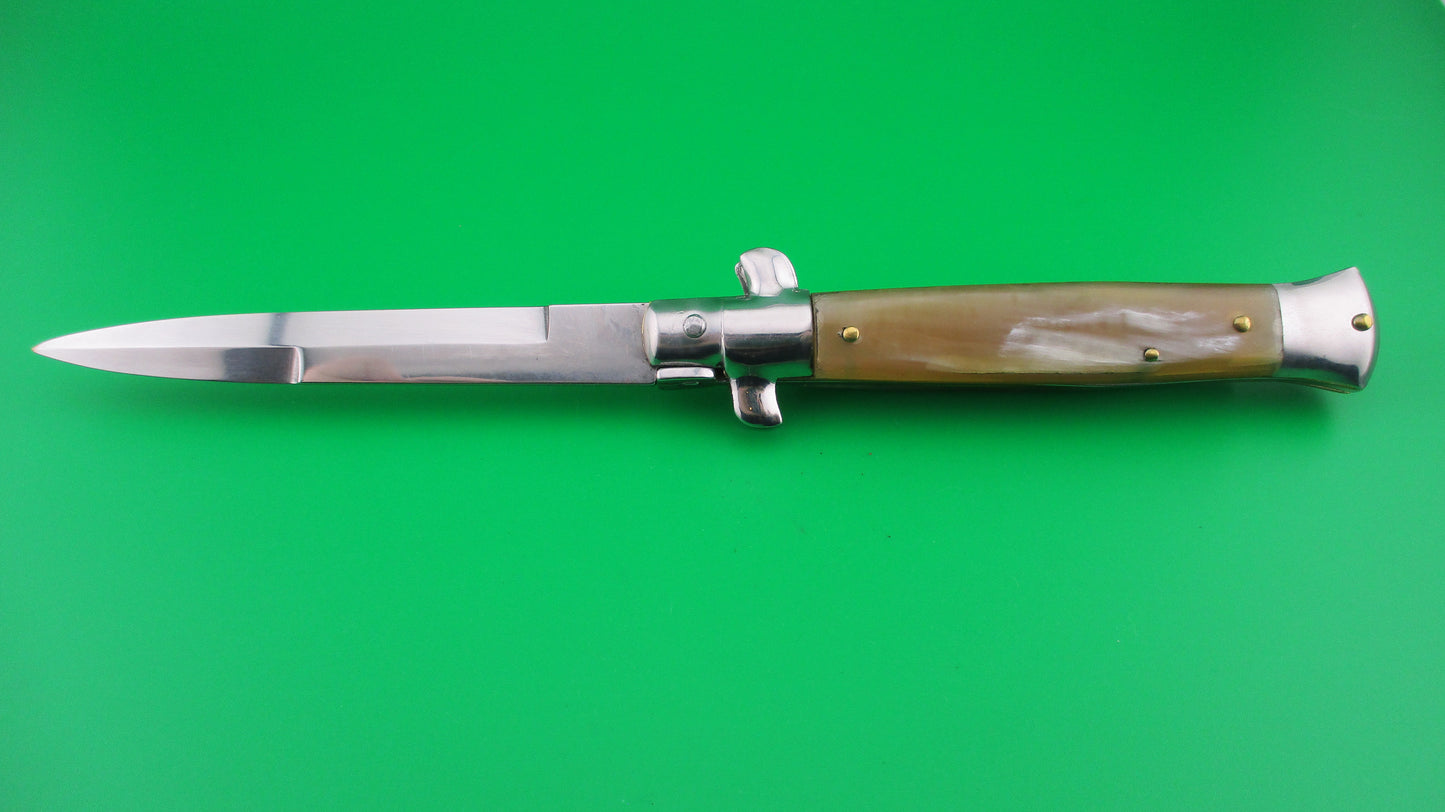 STILETTO ITALY 23cm Italian Stiletto Honey horn swivel bolster switchblade knife