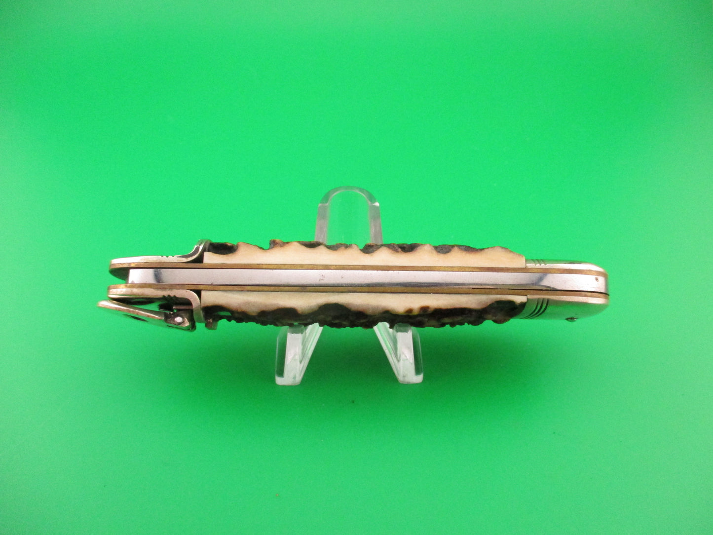 ROSTFREI KISSING CRANE 11cm German Lever Stag vintage automatic knife