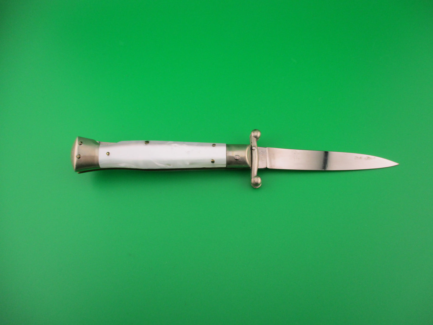 MADE IN ITALY INOX 18cm Italian Swing Guard Pearlex Red Dot vintage automatic knife