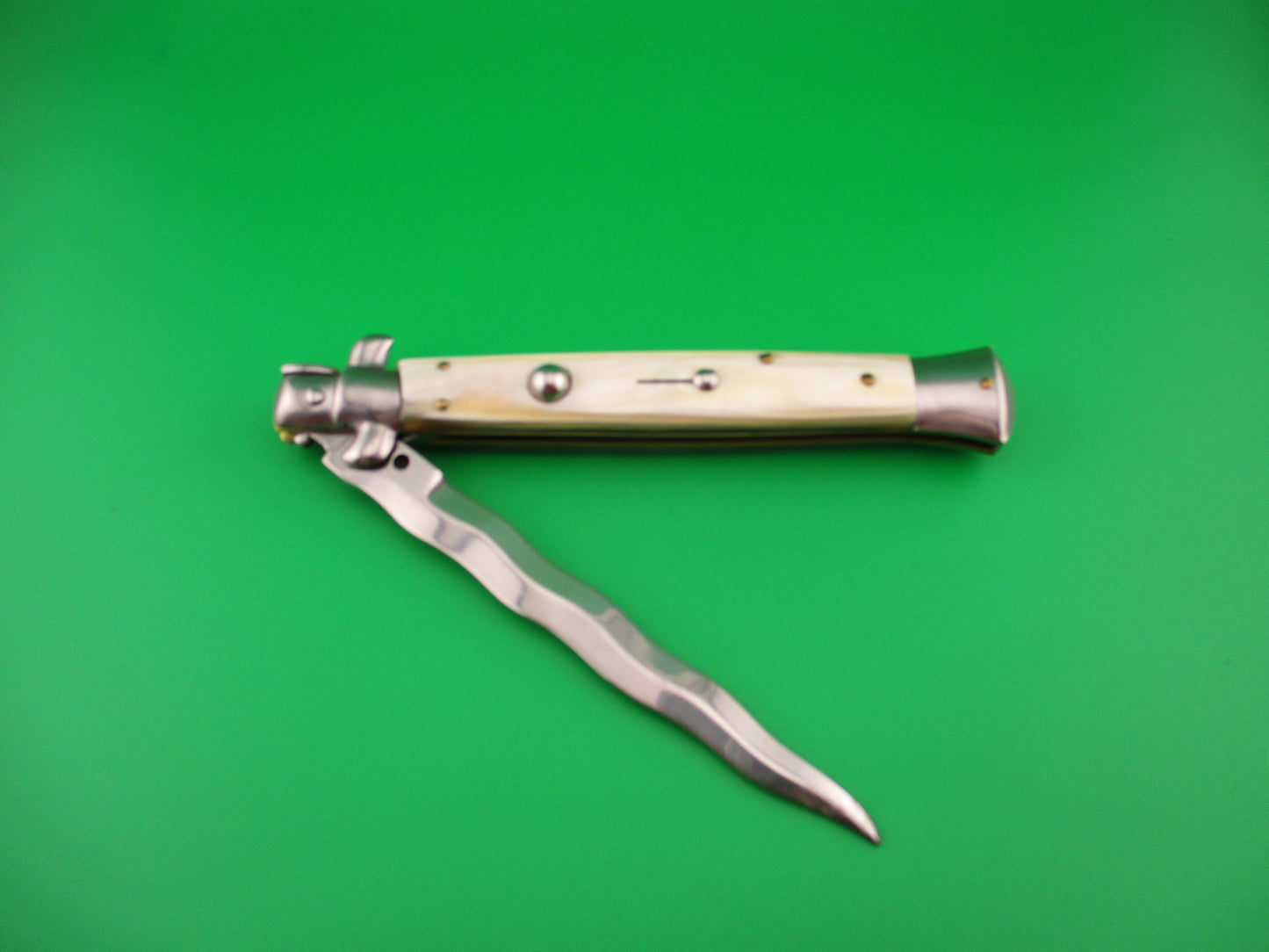 STILETTO ITALY 28cm Italian Stiletto Kris Honey & Cream horn automatic knife