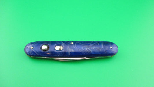 SCHRADE CUT CO Large Double Blue Waterfall celluloid switchblade