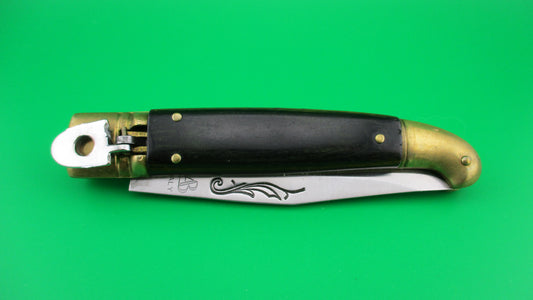 AB ITALY 21cm Italian Birds Head Lever automatic knife Wood Brass