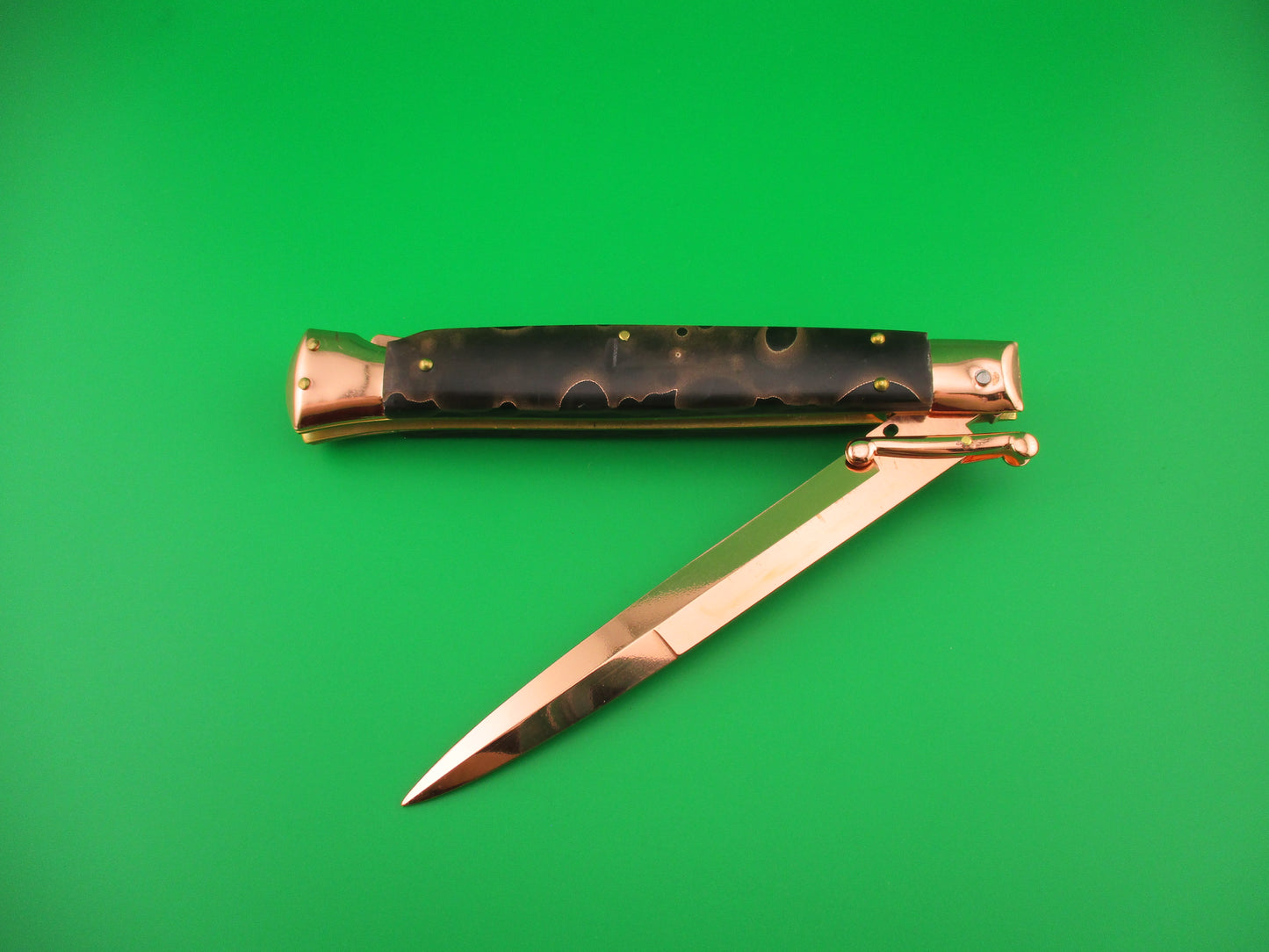 FRANK B ITALY 28cm Italian Swing guard Copper Classic automatic knife