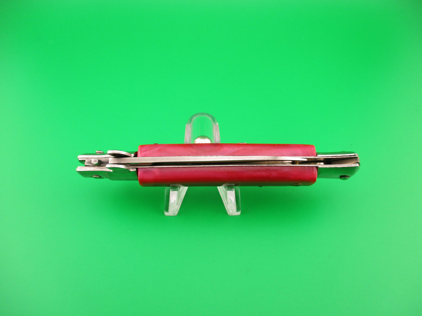 440 STAINLESS ROSTFREI 21cm Italian style Stiletto Red swirl automatic knife