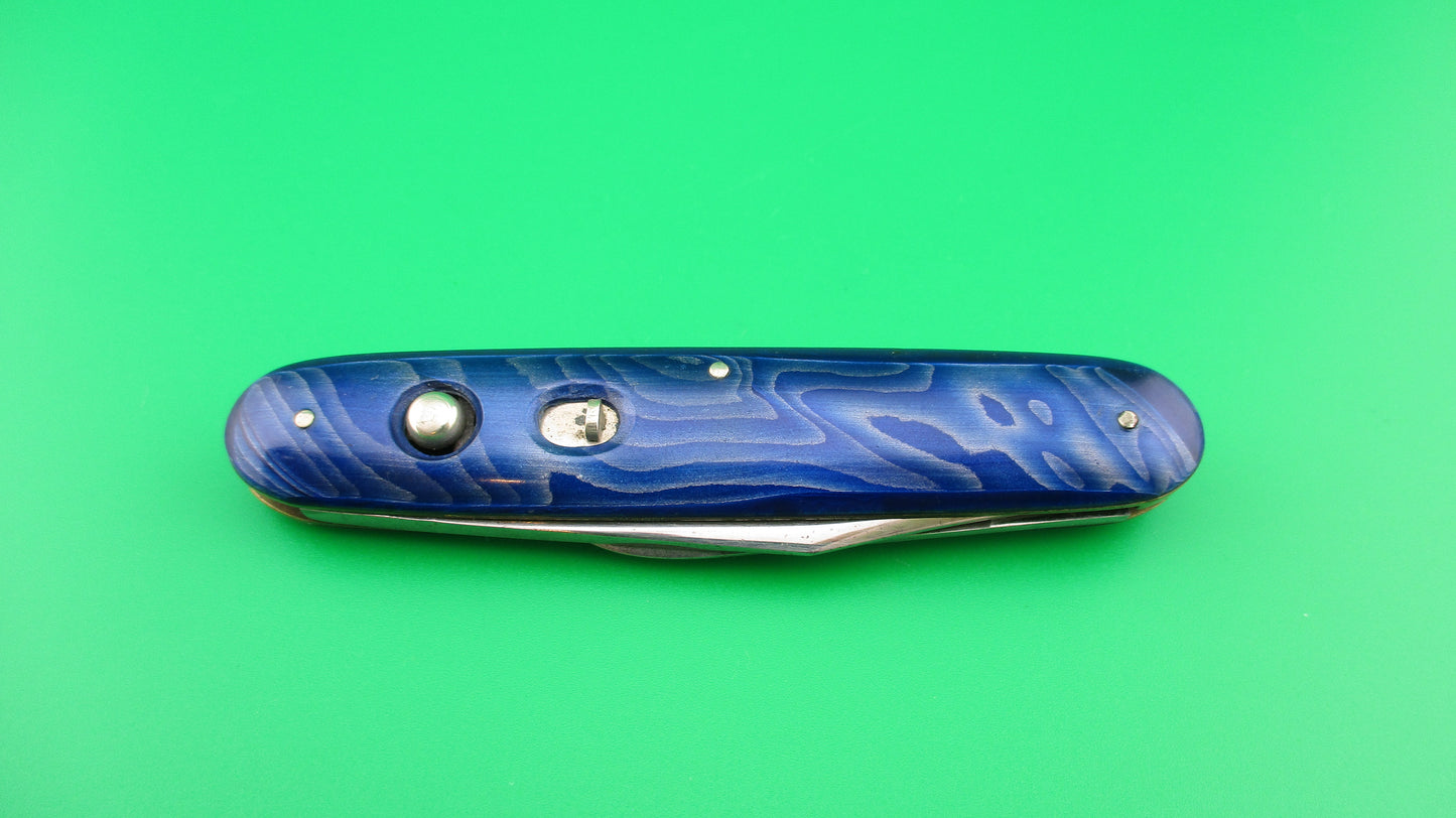 SCHRADE CUT CO Large Double Blue Waterfall celluloid switchblade