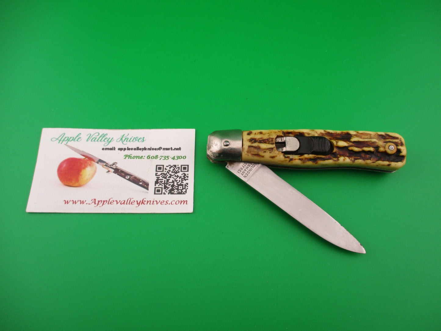 SOLINGEN GERMANY ROSTFREI 18cm German Imitation Stag automatic knife