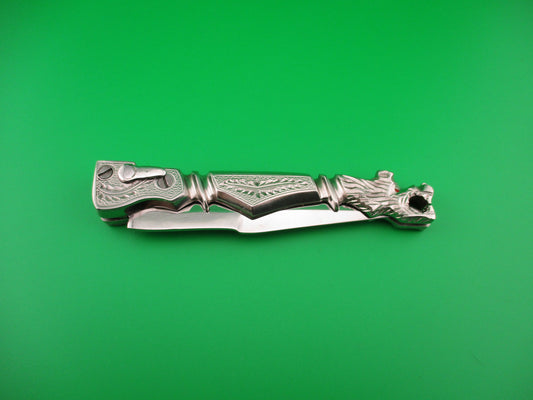 Russian 24cm Red Eyed Wolf all metal Vintage switchblade locking lever knife