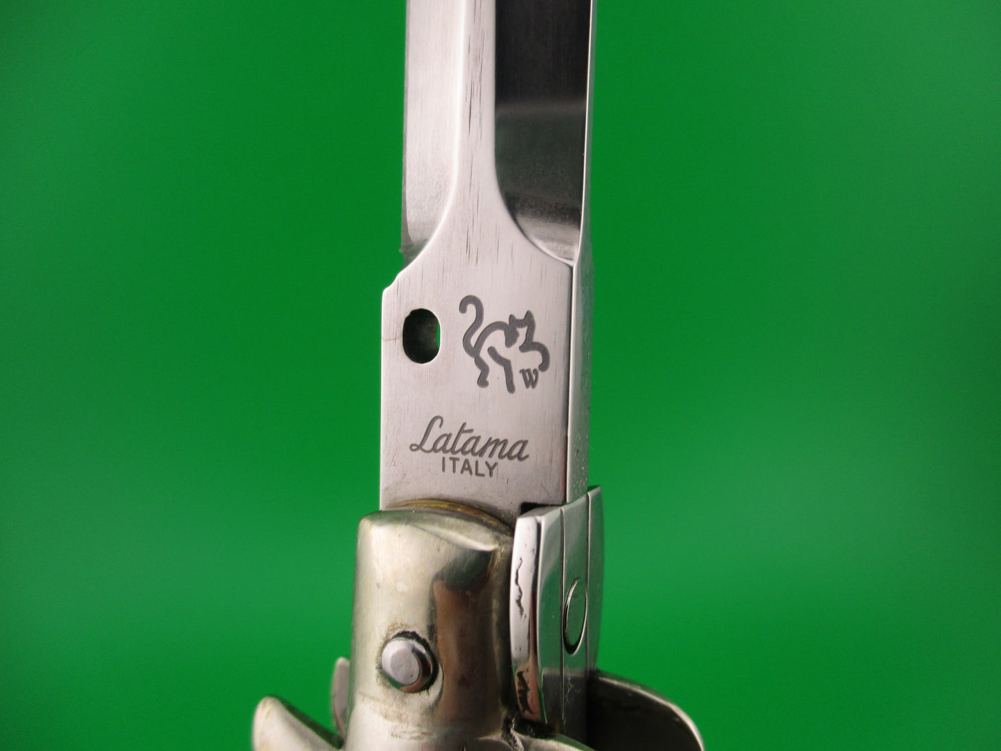 LATAMA WALT'S 28cm Classic Dark Horn Dagger Grind switchblade knife 5mm