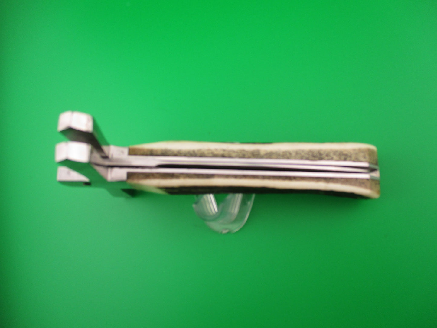 Custom Cross Guard 26cm Hand made Dagger Stag Oval button automatic knife