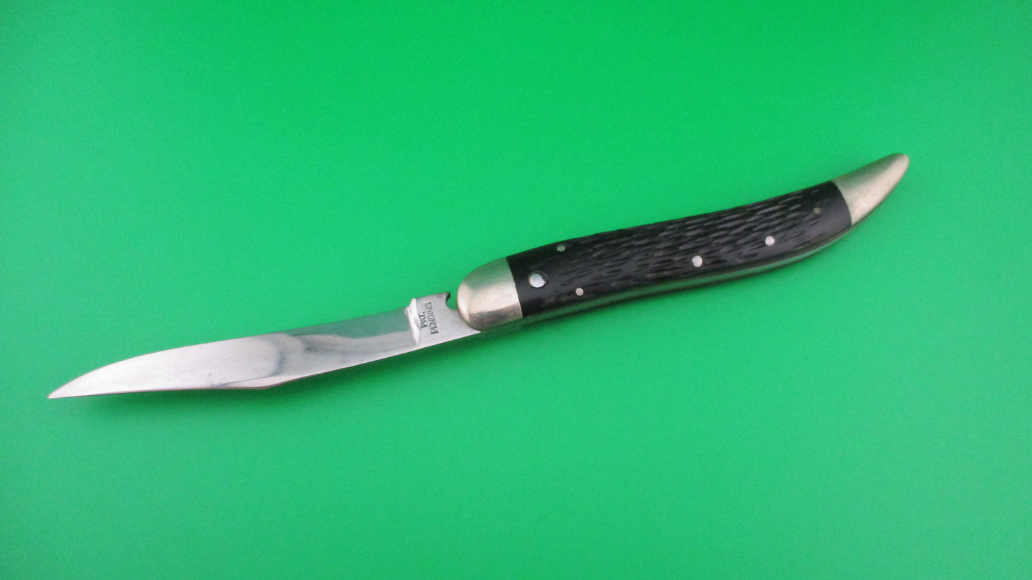 Queen Cutlery Co Titusville, PA Jet 25 Toothpick Black w/safety switchblade