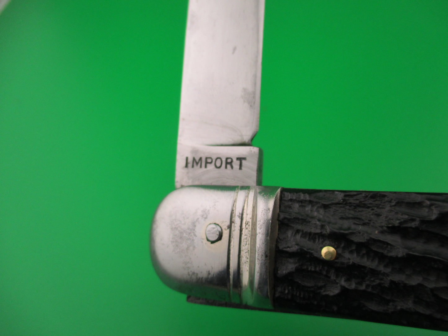 SOLINGEN Kissing Crane 11cm German Lever Dark Jigged Bone vintage automatic knife