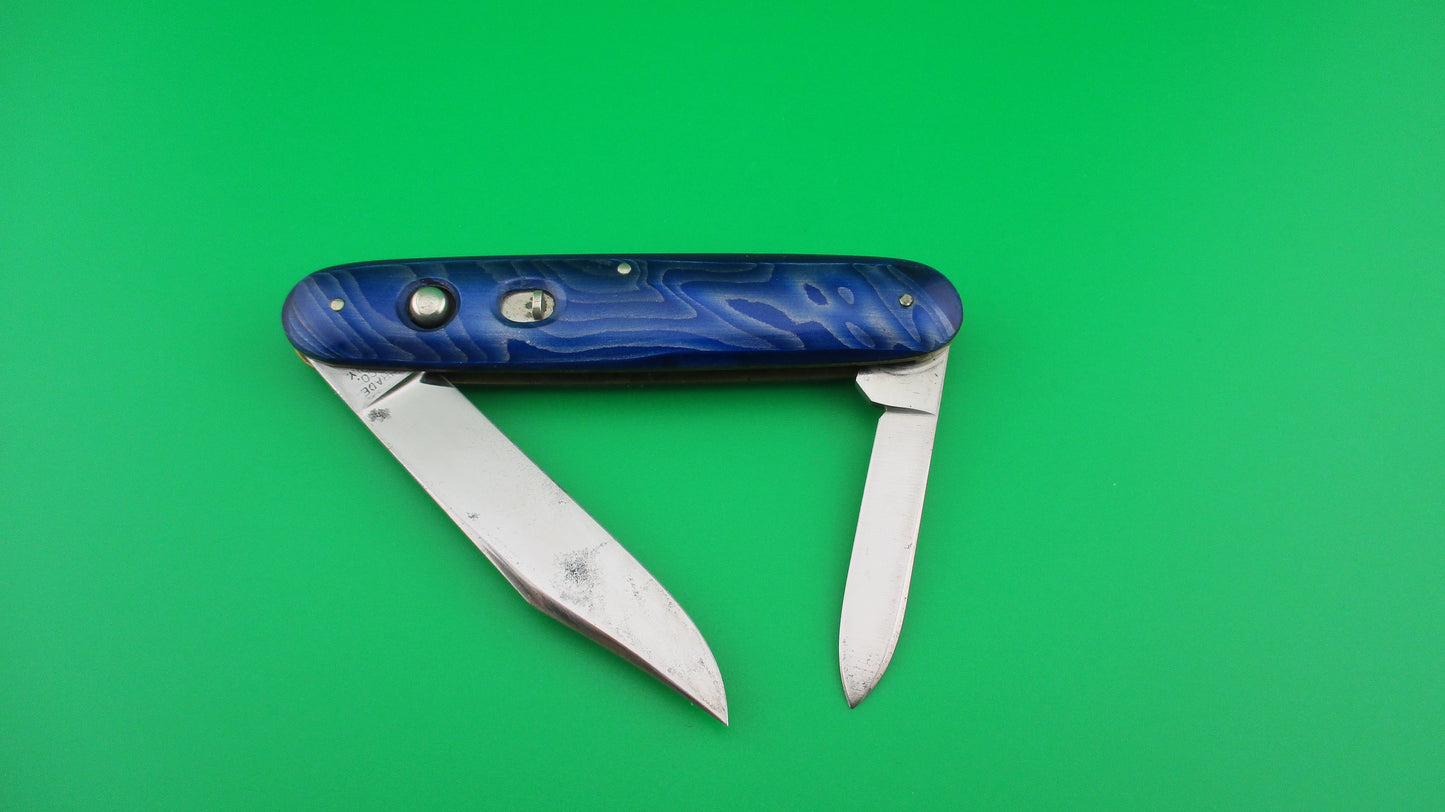 SCHRADE CUT CO Large Double Blue Waterfall celluloid switchblade