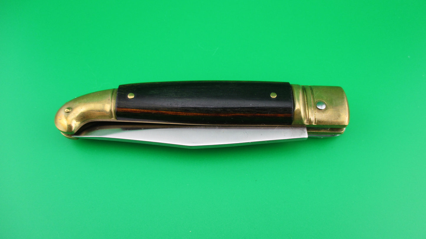 AB ITALY 21cm Italian Birds Head Lever automatic knife Wood Brass