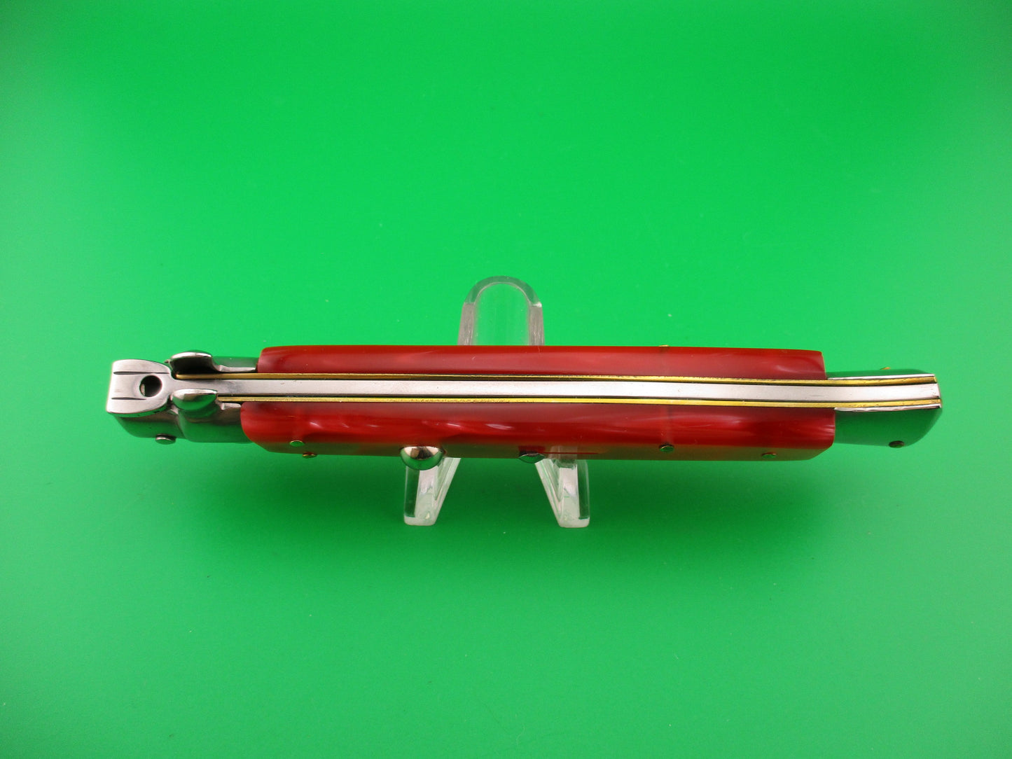 STILETTO ITALY 28cm Italian Swivel bolster Dagger Pink Acrylic automatic knife