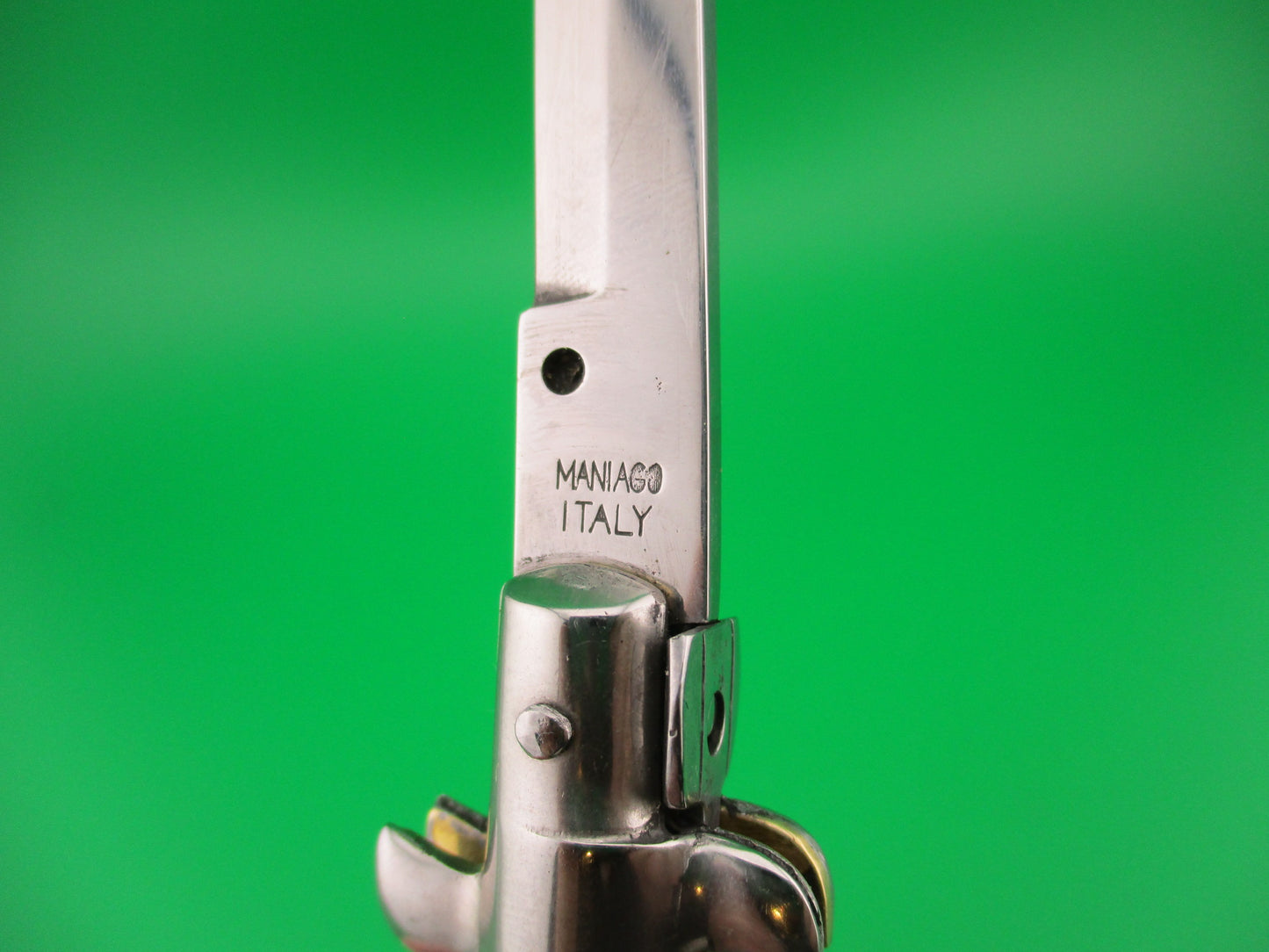 MANIAGO ITALY D.M. Dolphin 18cm Italian Picklock modern Pearlex automatic knife