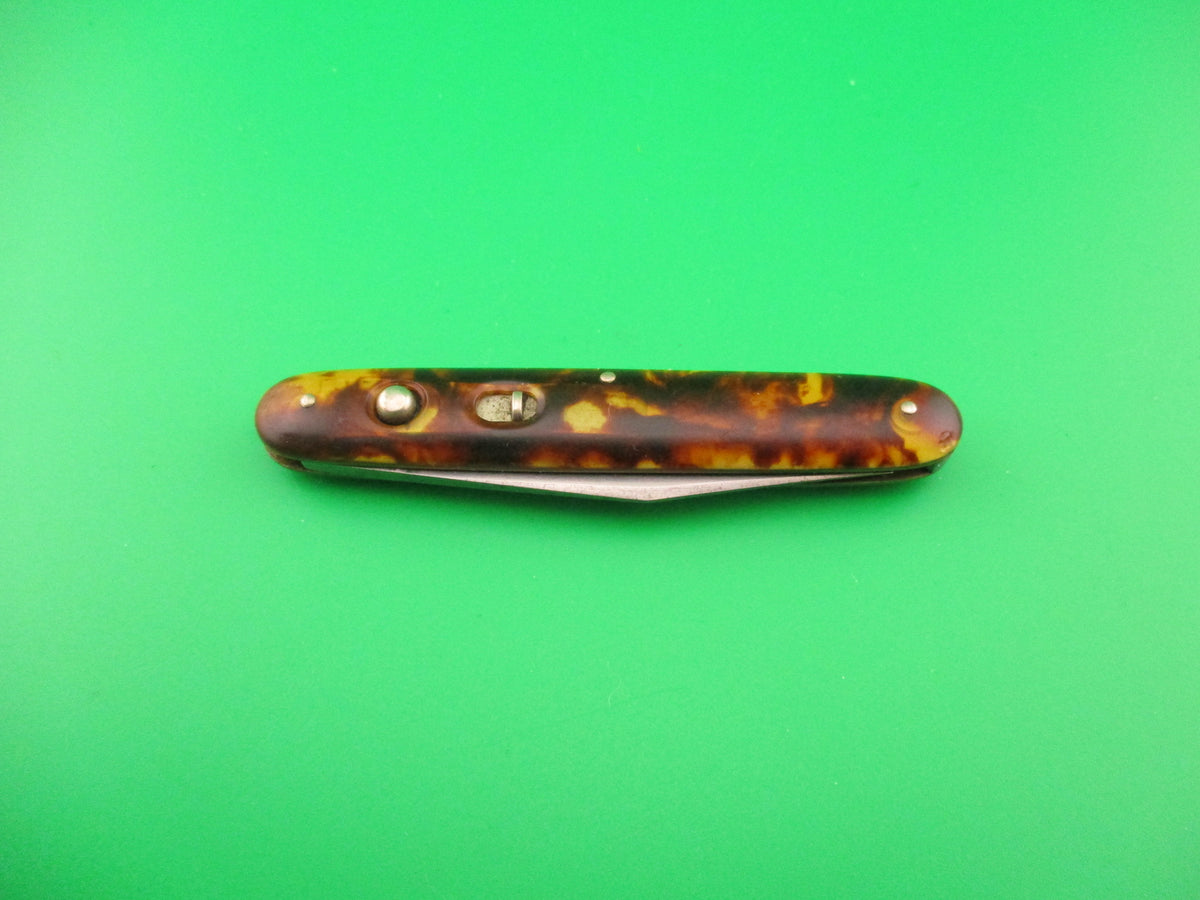 SCHRADE CUT CO 3 3/8" Cigar Jack Tortoise vintage automatic knife 1404 3/4S