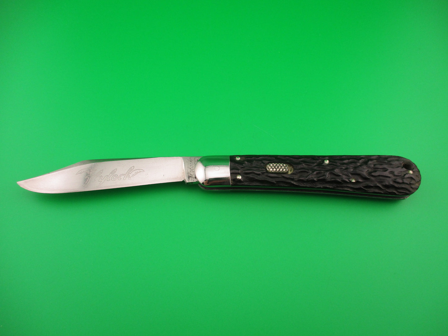 Flylock Hunter 11000 Black Wormgroove switchblade knife w/ Strong ETCH