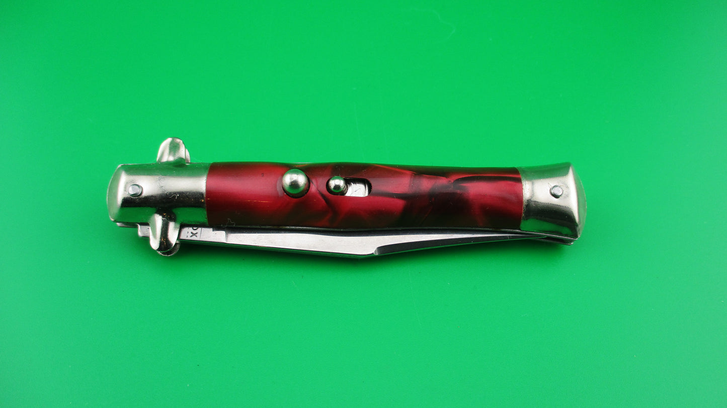 INOX 18cm Italian Tourist knife Red pearl BoBc automatic card knife NOS