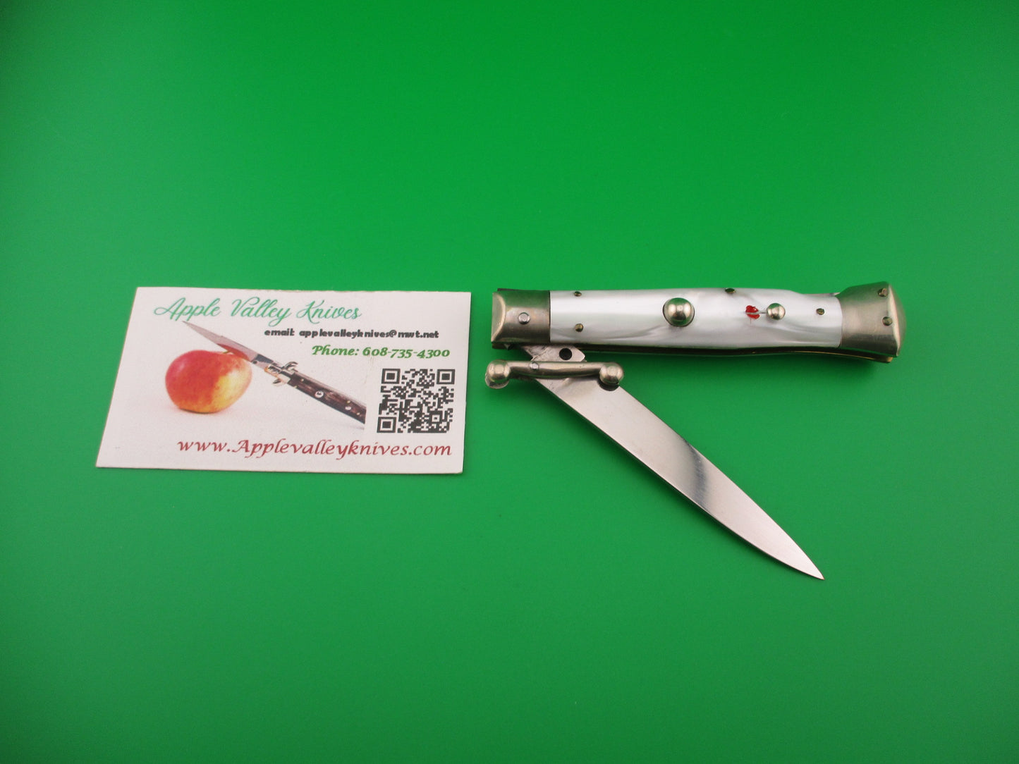 MADE IN ITALY INOX 18cm Italian Swing Guard Pearlex Red Dot vintage automatic knife
