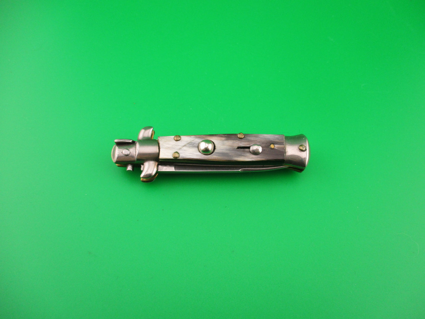 ROSTFREI 14cm Italian Swivel bolster Swedge Horn automatic knife