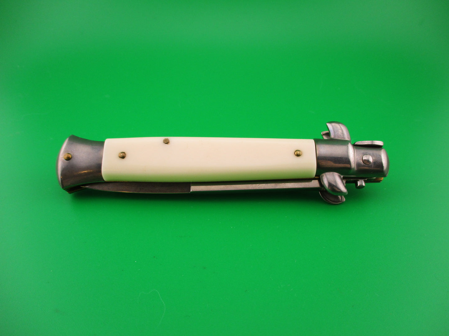 FRANK B ITALY 23cm Italian Swivel bolster white camel bone automatic knife