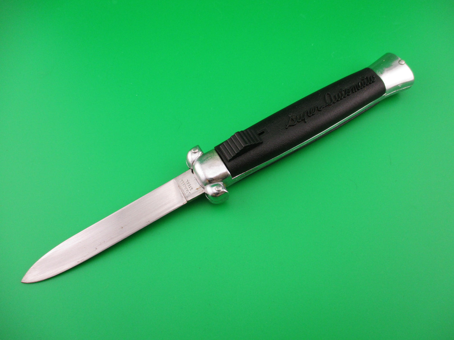 STAINLESS STEEL 22cm Super Automatic Black OTF DA switchblade knife