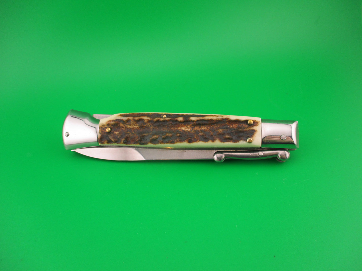 AGA CAMPOLIN 23cm Italian Swing Guard Stag Bayonet blade automatic knife 2012