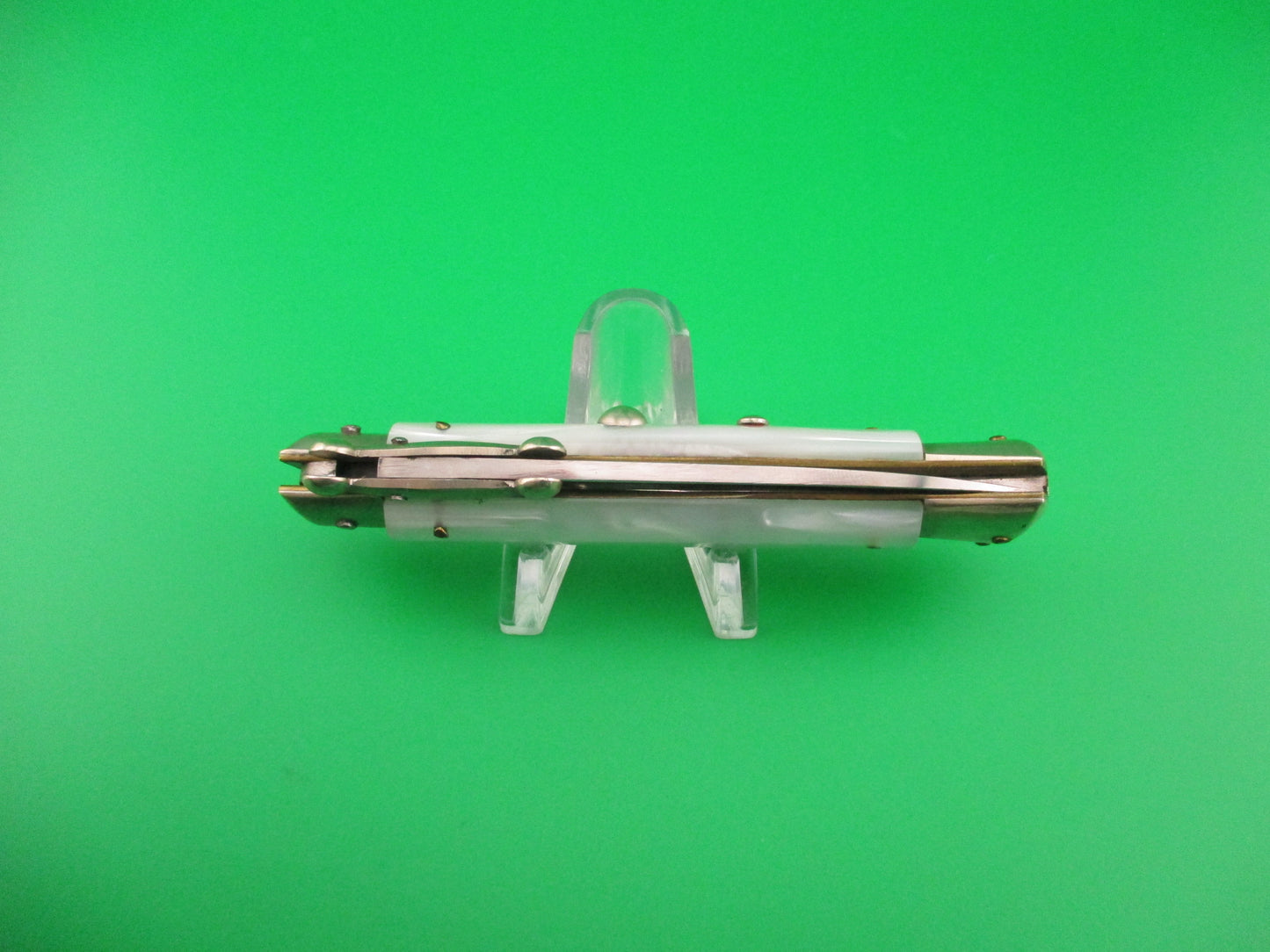 MADE IN ITALY INOX 18cm Italian Swing Guard Pearlex Red Dot vintage automatic knife