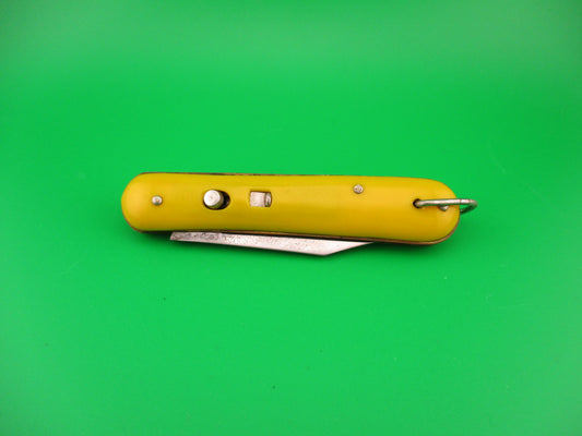 Edgemaster Fatjack Yellow #102 vintage 1940s switchblade knife made USA