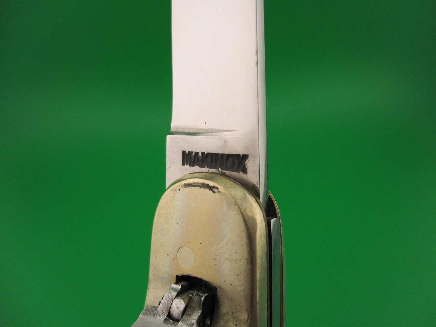 MAKINOX 21cm French Lever Faux Stag automatic knife w lanyard ring
