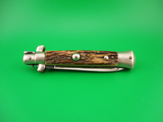 Rostfrei IMPORT 20cm Italian Stag transitional vintage 1960s automatic knife