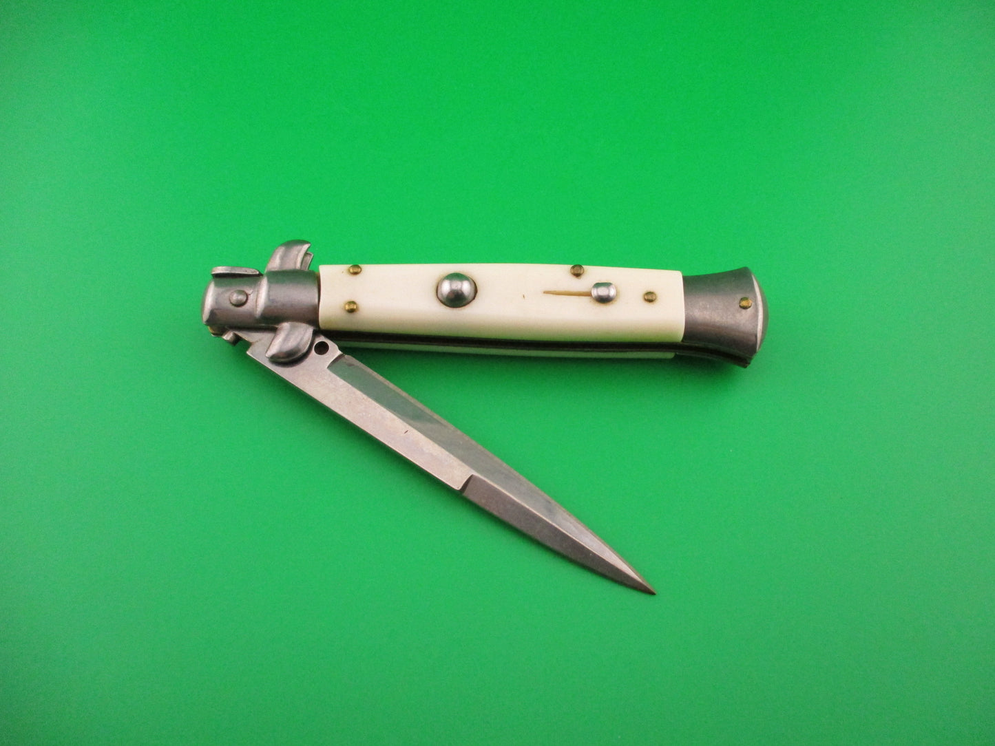 FRANK B ITALY 23cm Italian Swivel bolster white camel bone automatic knife