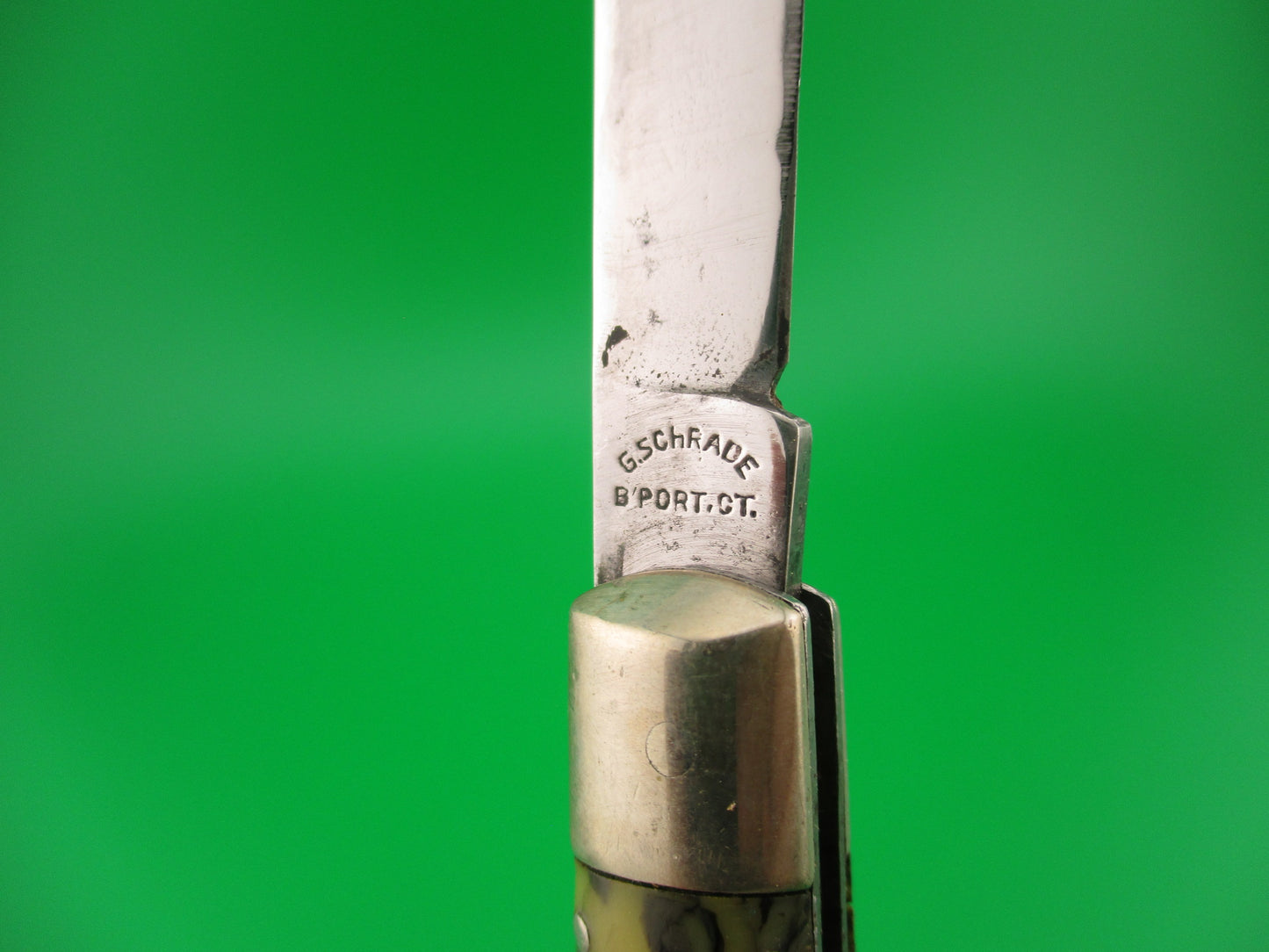 PRESTO Fishtail #4000 Coffee & Cream celluloid bolsters vintage automatic knife
