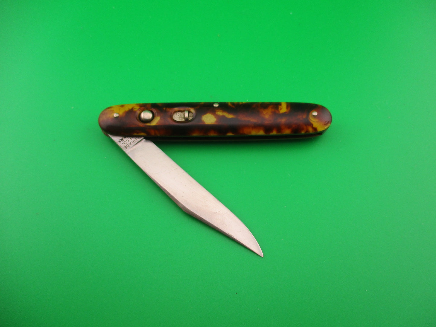 SCHRADE CUT CO 3 3/8" Cigar Jack Tortoise vintage automatic knife 1404 3/4S